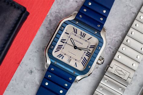 cartier santos blue bezel.